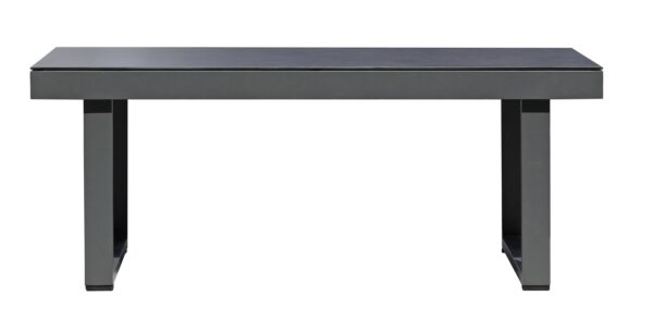 Salotto Cerveteri In Alluminio Antracite + Braccioli In Resin Wood Color Teak Moia