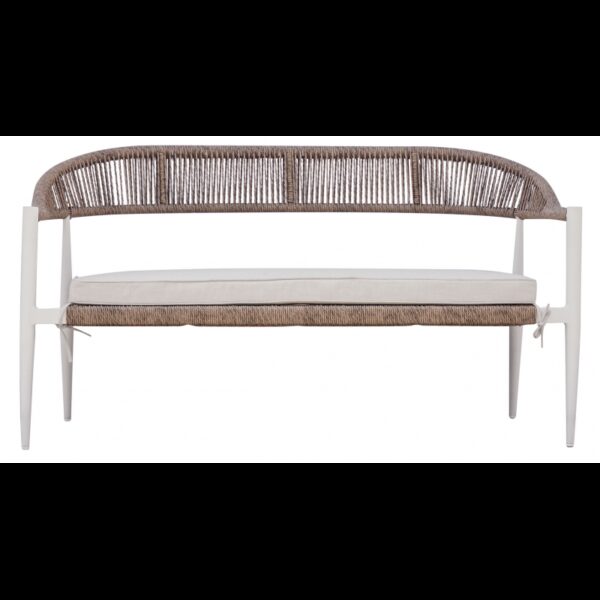 Salotto Milano In Alluminio Bianco + Seduta E Schienale In Wicker Paglia Moia