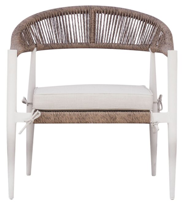 Salotto Milano In Alluminio Bianco + Seduta E Schienale In Wicker Paglia Moia