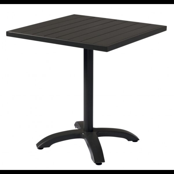 Tavolo Calipso Alluminio 70X70 Piano Listelli - Antracite Moia