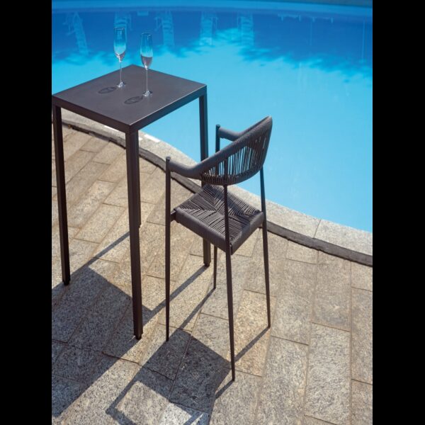 Tavolo Iseo In Acciaio 80X80 - Antracite Moia
