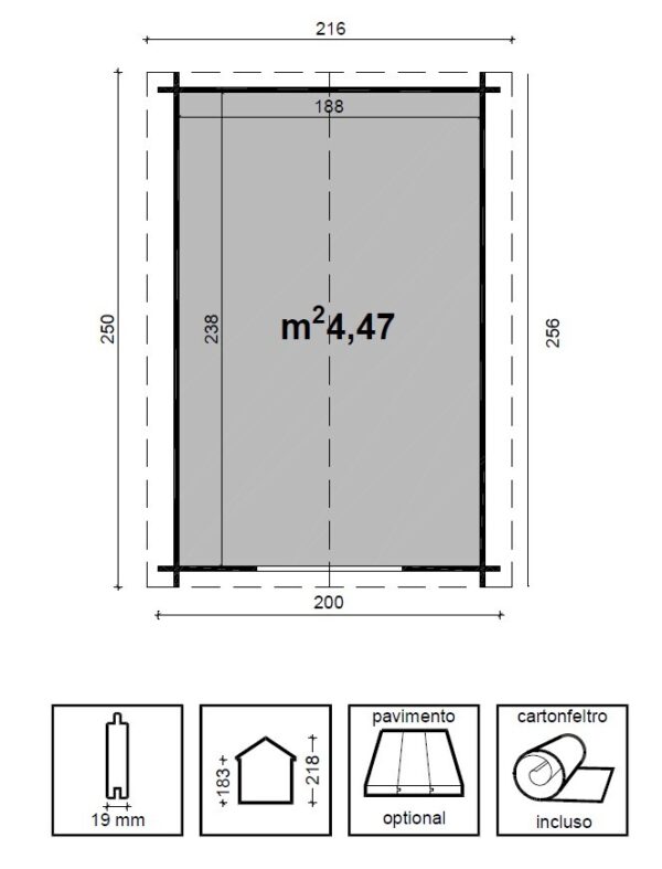 Casetta Greta Cm 200X250 Losa