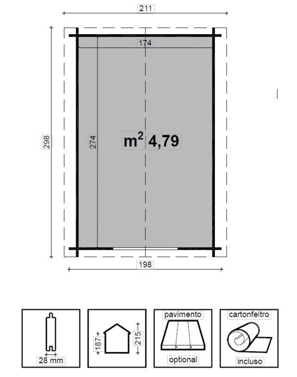 Casetta Agnese Cm 200X300 Losa