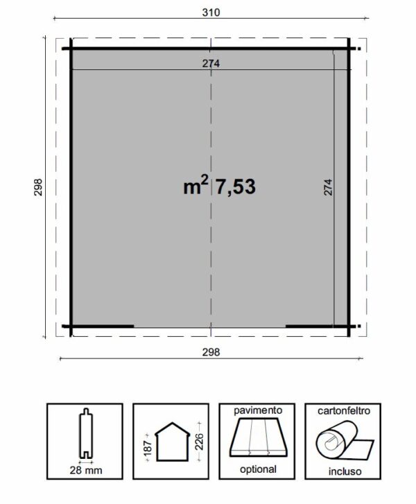 Casetta Astrid Cm 300X300 Losa