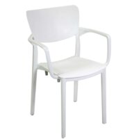 Poltrona polipropilene Damla bianca cm54,5x53h84