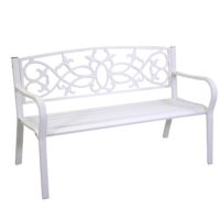 Panchina metallo pavia bianco cm124x57h78