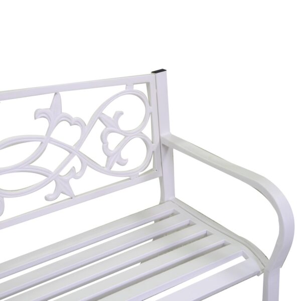 Panchina metallo pavia bianco cm124x57h78