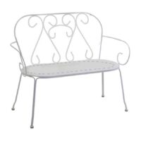 Panchina metallo new old bianco cm105x48h88