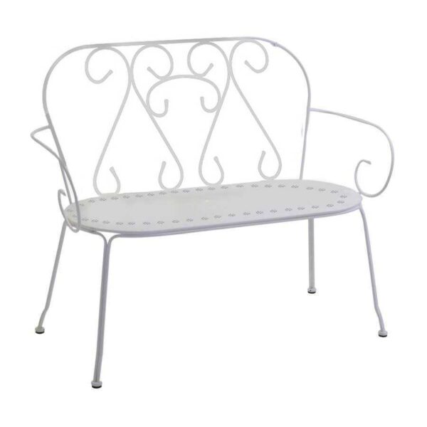 Panchina metallo new old bianco cm105x48h88