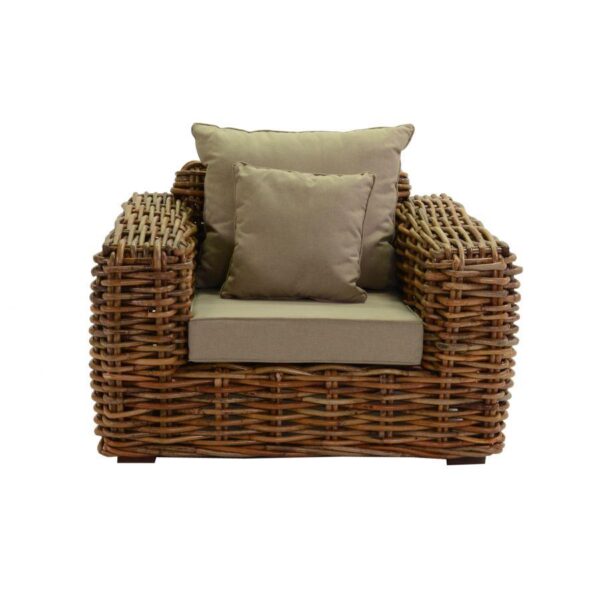 Salotto rattan nagano naturale con cuscini 4 pezzi