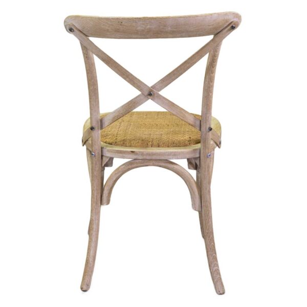 Sedia legno cross naturale seduta intreccio cm51x55h46,5/89