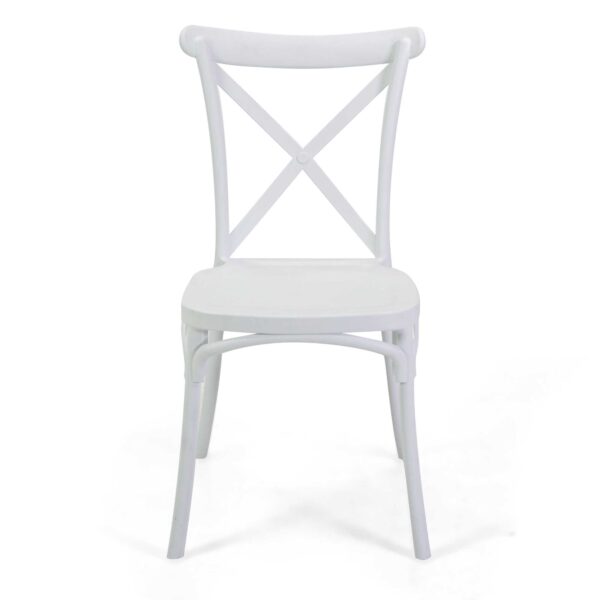 Sedia plastica cross bianco cm47x51h45,5/90