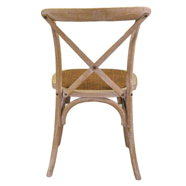 Sedia legno cross naturale seduta intreccio impilabile cm51x55h46,5/89