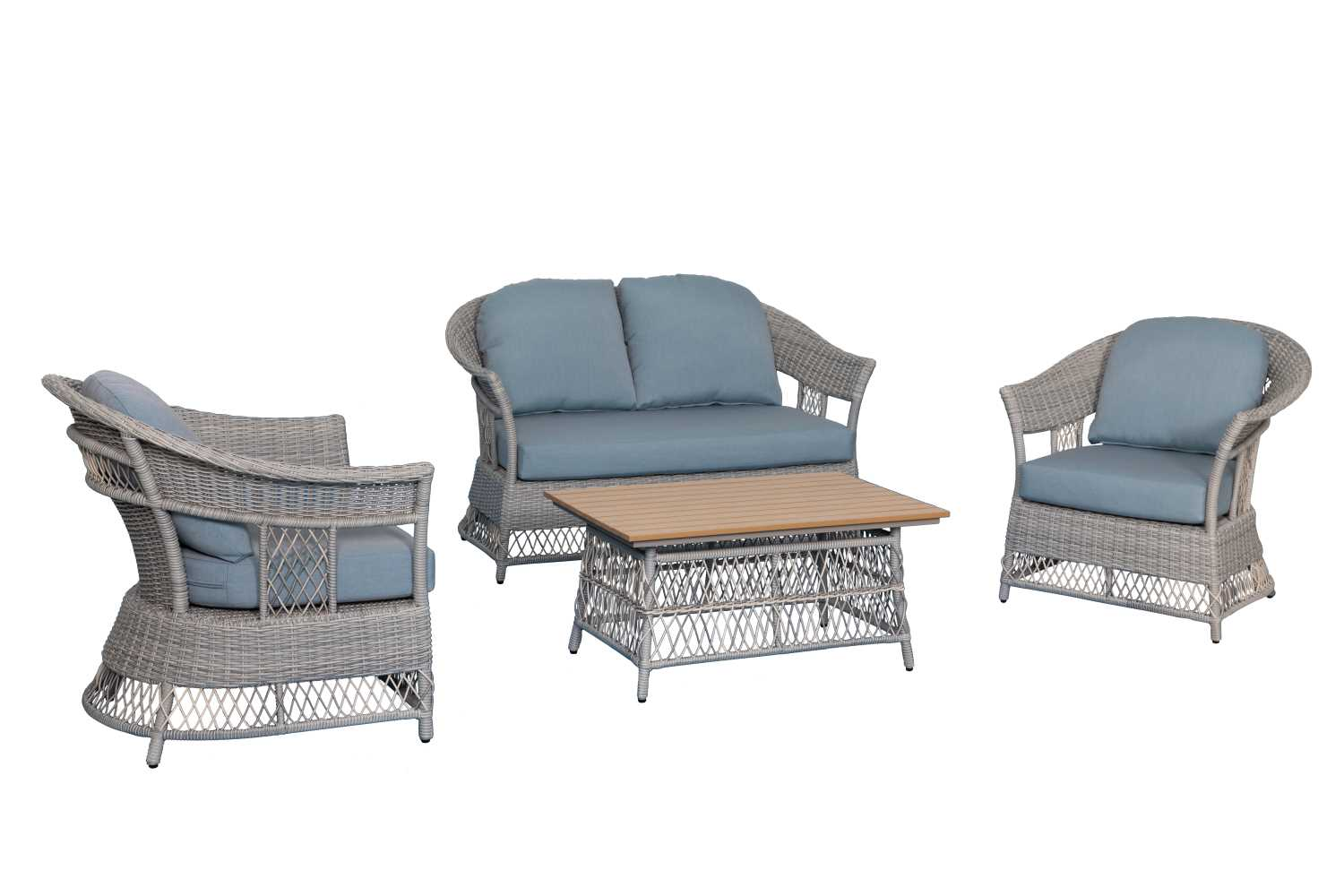 Salotto alluminio rattan Jefferson grigio 2 posti