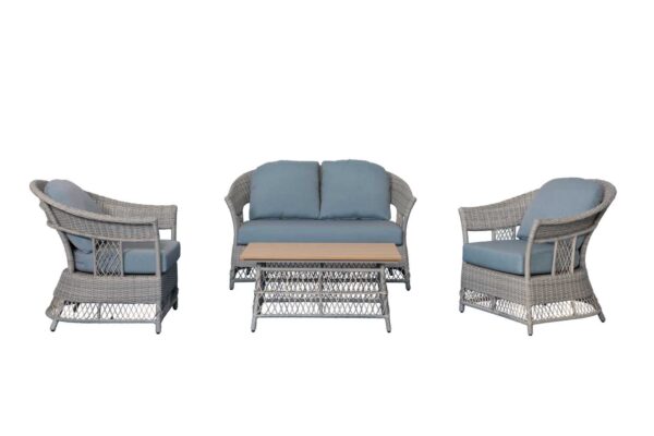 Salotto alluminio rattan Jefferson grigio 2 posti