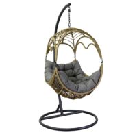 Dondolo pensile Morris supporto grigio cuscini grigio cm101x101h200