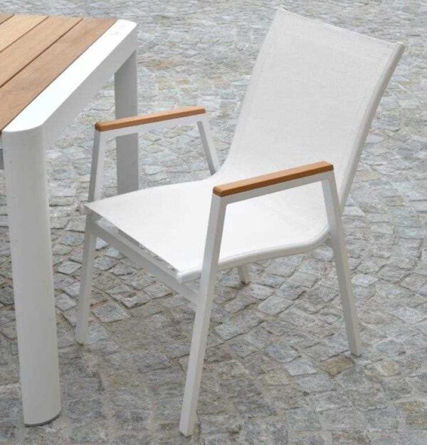 Poltrona alluminio Idaho Plus bianco cm53x65h43/62/87
