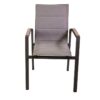 Poltrona alluminio textilene Riverside tortora (bracciolo in hpl) cm56x66h90