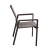 Poltrona alluminio textilene Riverside tortora (bracciolo in hpl) cm56x66h90