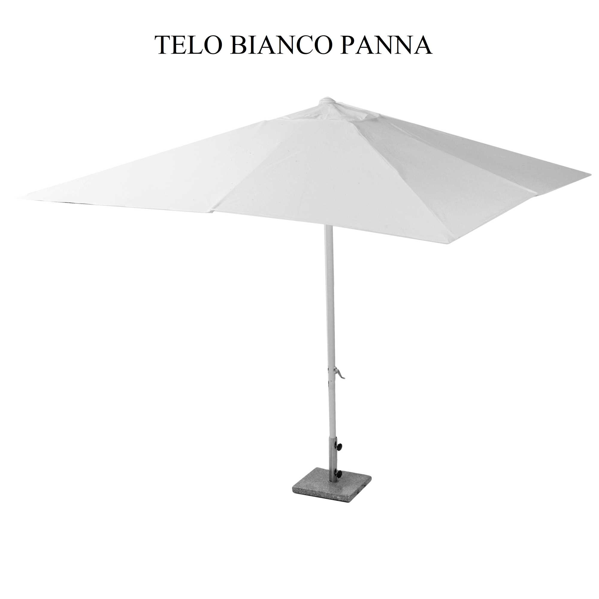 Ombrellone palo centrale 2x3h2,43m bianco panna alluminio michigan (no base)