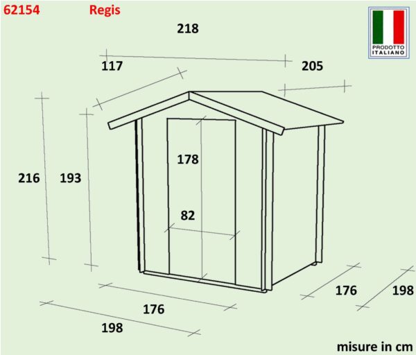 Casetta Bh19 Regis 198x198 cm PSF pefc