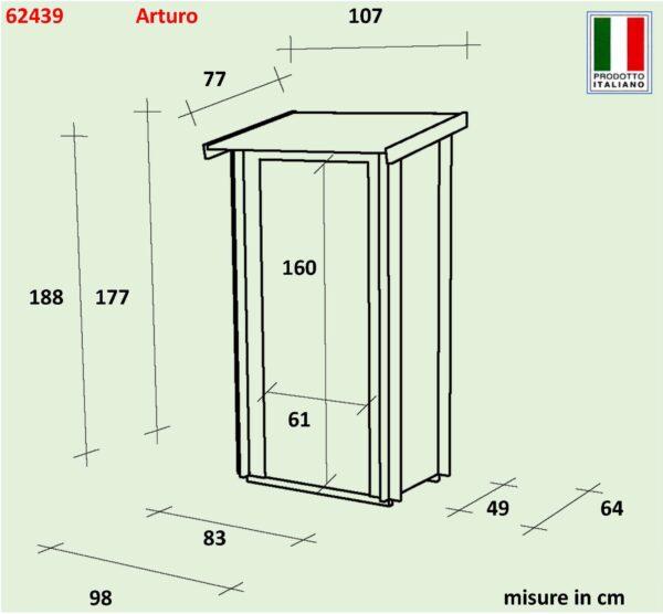 Casetta Bh16 Arturo Addossata 94x64 cm PSC pefc