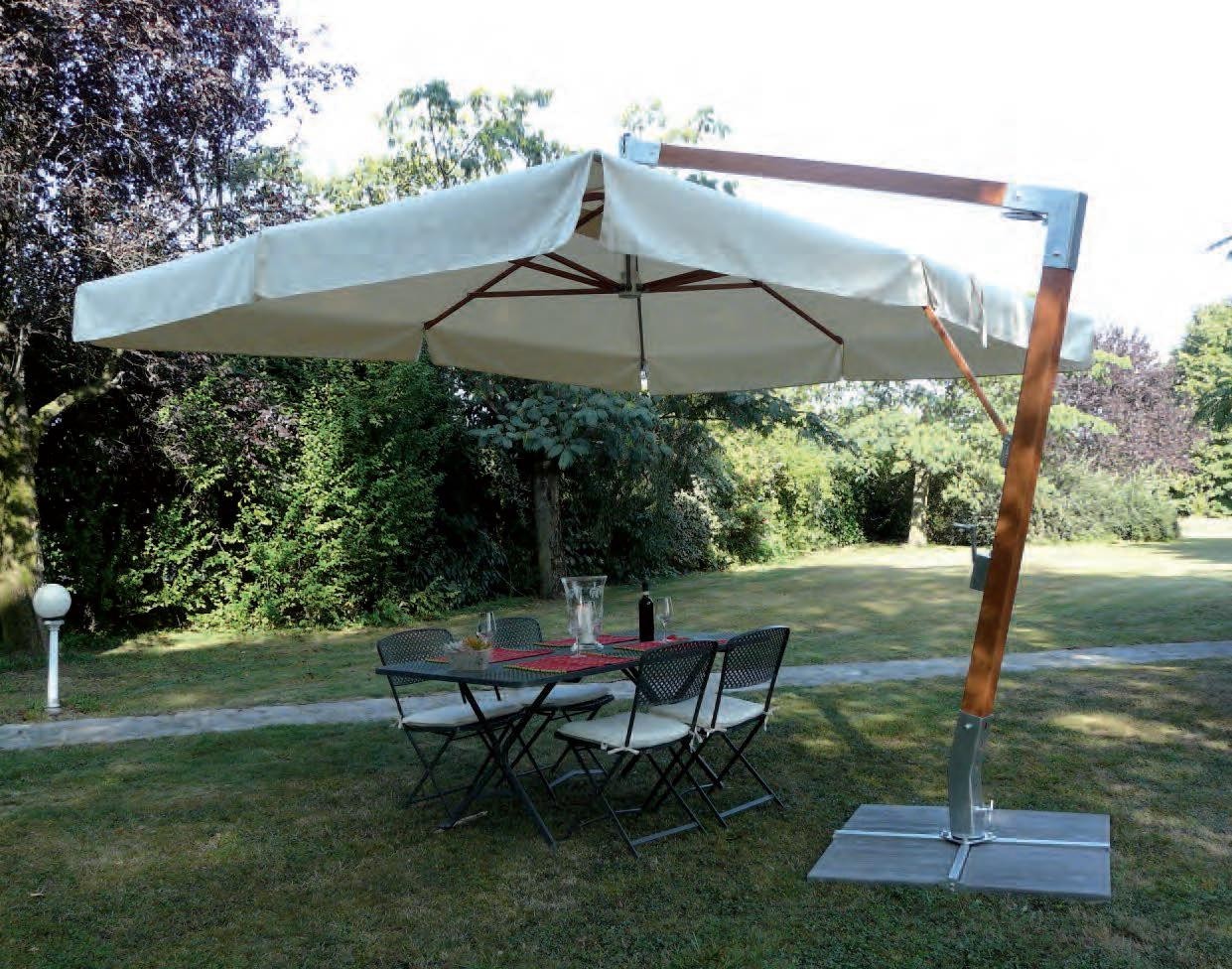 Ombrellone palo laterale Fibrasol wood Made in Italy - 350x350