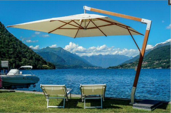 Ombrellone palo laterale Fibrasol wood Made in Italy - 350x350