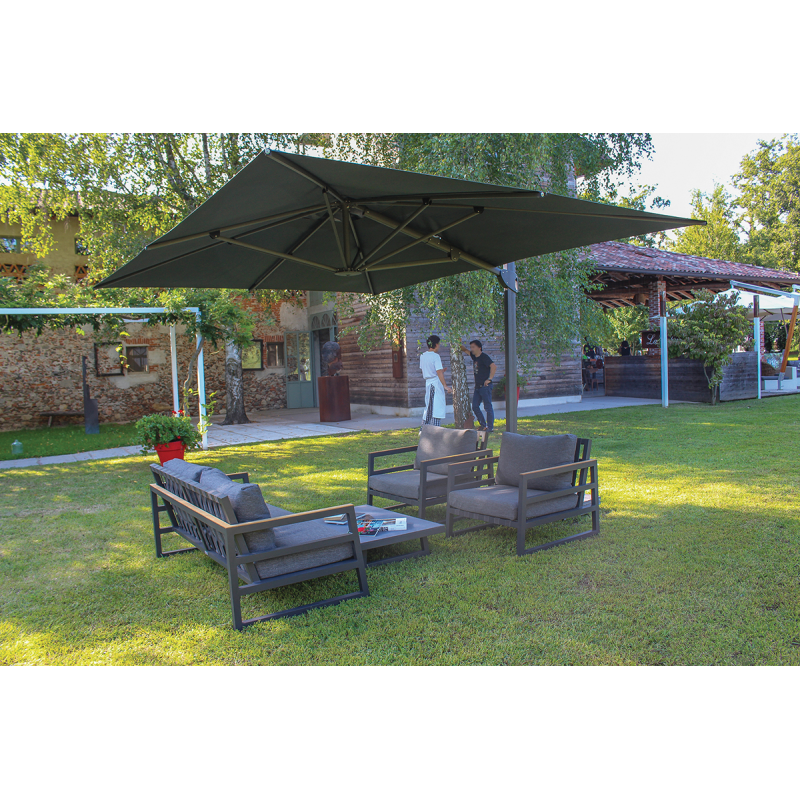 Ombrellone a palo laterale Peter Q300x300 cm Made in Italy