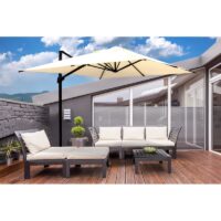 Ombrellone a palo laterale Antibes R300x400 cm Made in Italy