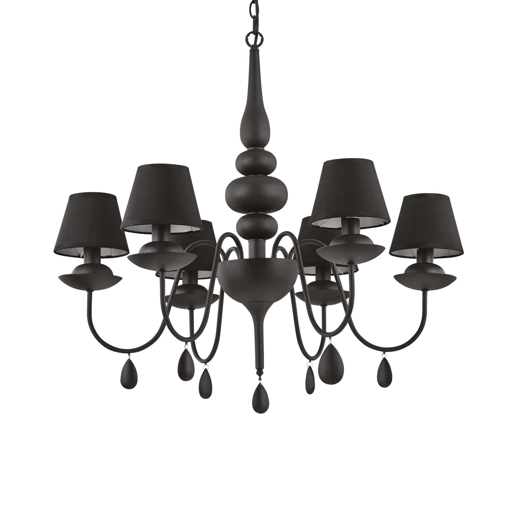 Lampada A Sospensione Blanche Sp6 Nero Ideal-Lux