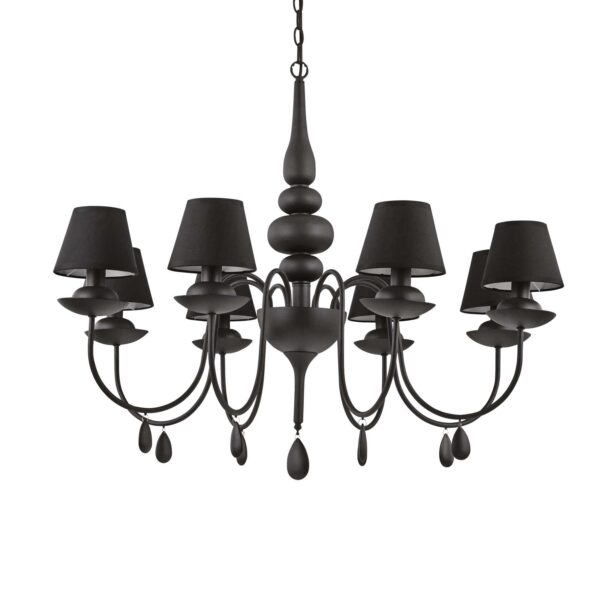 Lampada A Sospensione Blanche Sp8 Nero Ideal-Lux