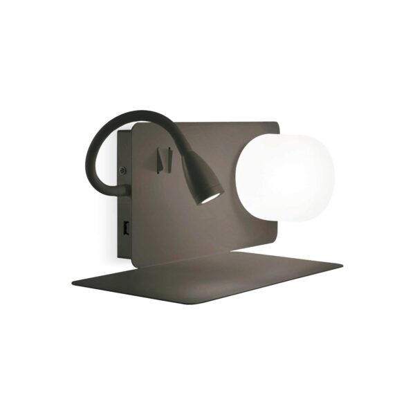 Lampada Da Parete Book-1 Ap Nero Ideal-Lux