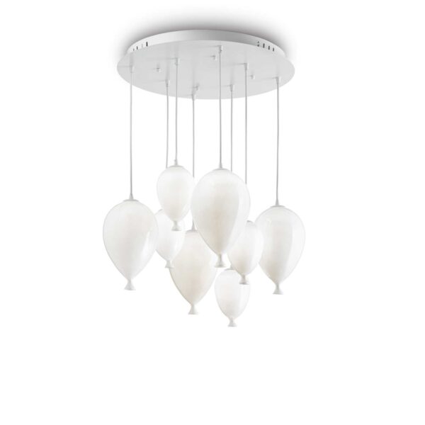 Lampada A Sospensione Clown Sp8 Bianco Ideal-Lux