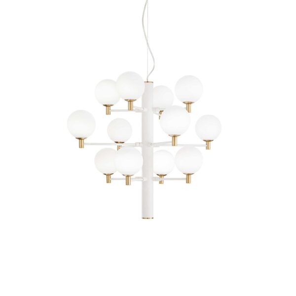 Lampada A Sospensione Copernico Sp12 Bianco Ideal-Lux