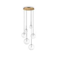 Lampada A Sospensione Equinoxe Sp6 Ottone Ideal-Lux