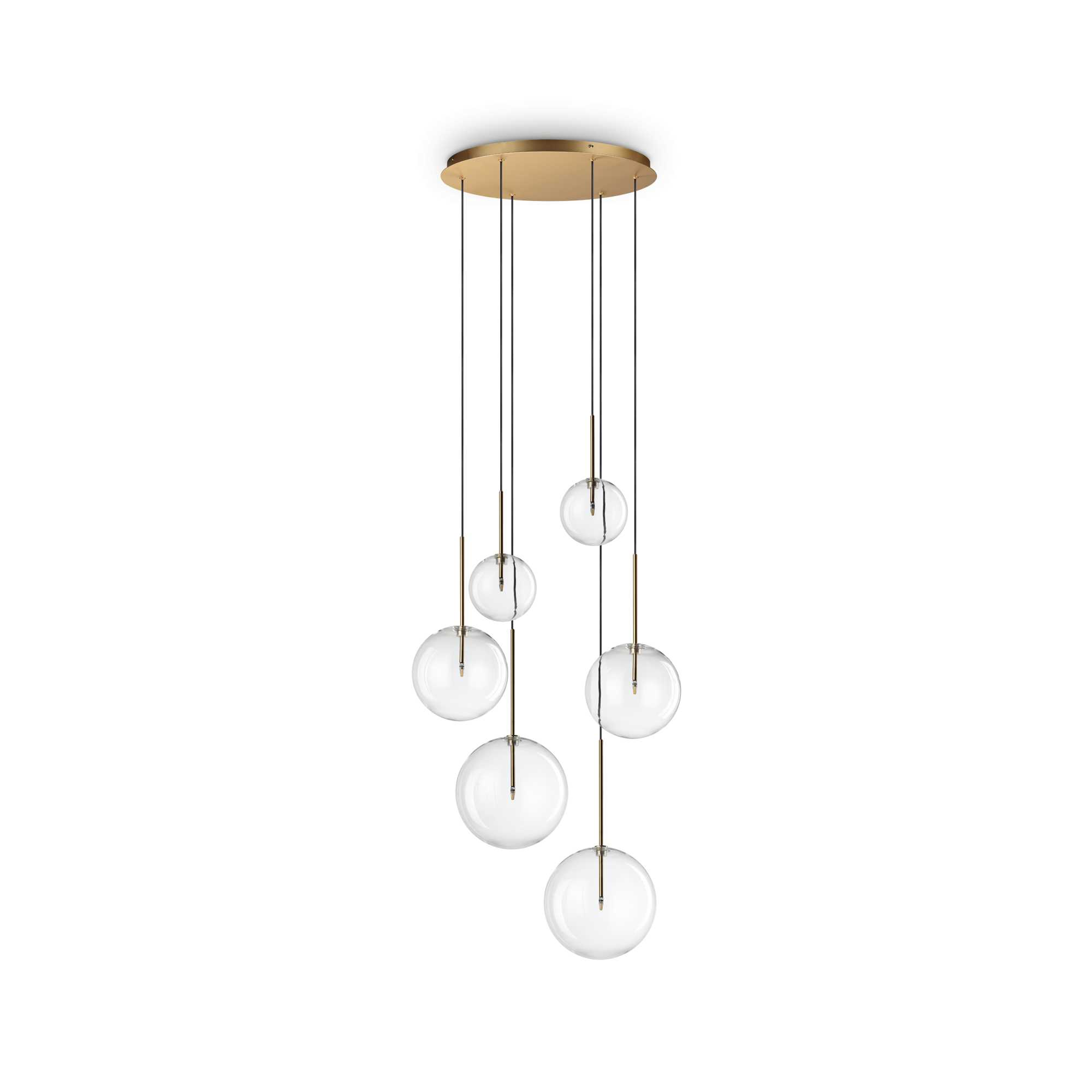 Lampada A Sospensione Equinoxe Sp6 Ottone Ideal-Lux