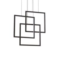 Lampada A Sospensione Frame Sp Quadrato Nero Ideal-Lux
