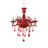 Lampada A Sospensione Giudecca Sp6 Rosso Ideal-Lux