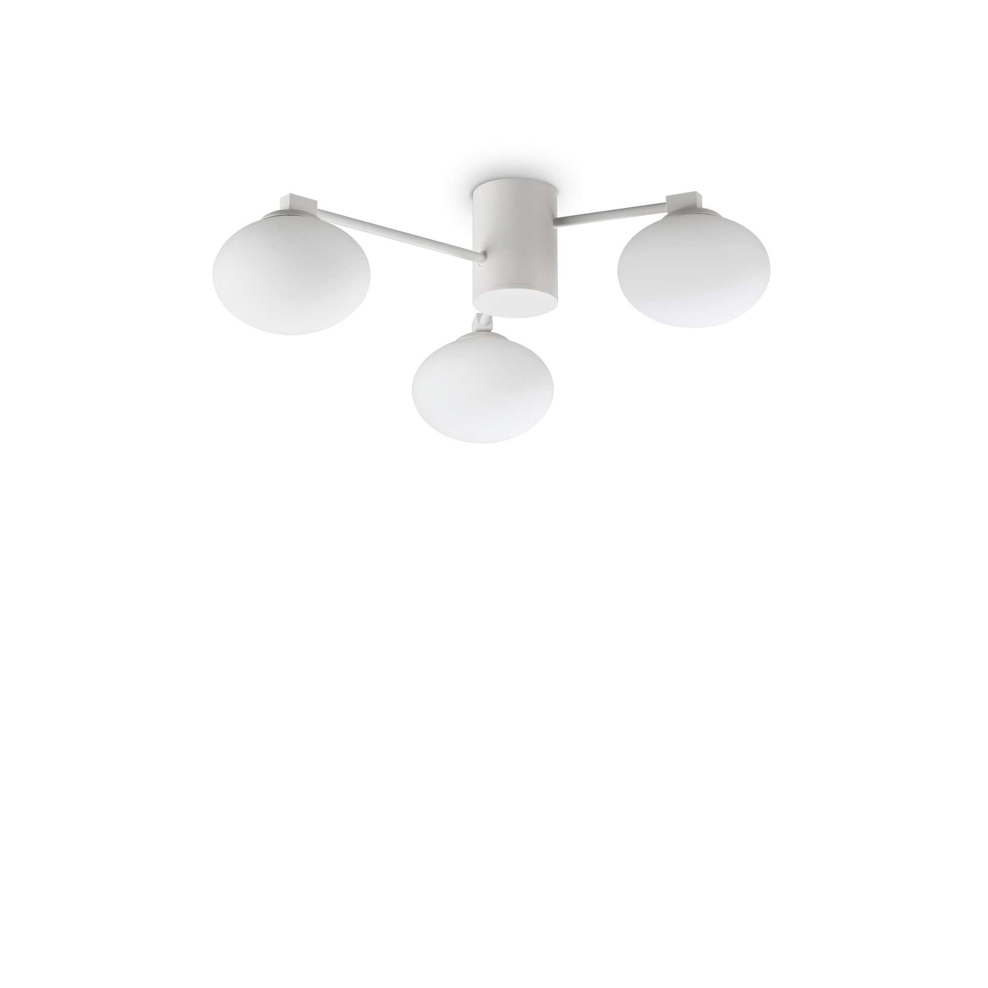 Lampada Da Soffitto Hermes Pl3 D60 Bianco Ideal-Lux