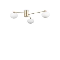 Lampada Da Soffitto Hermes Pl3 D90 Ottone Ideal-Lux