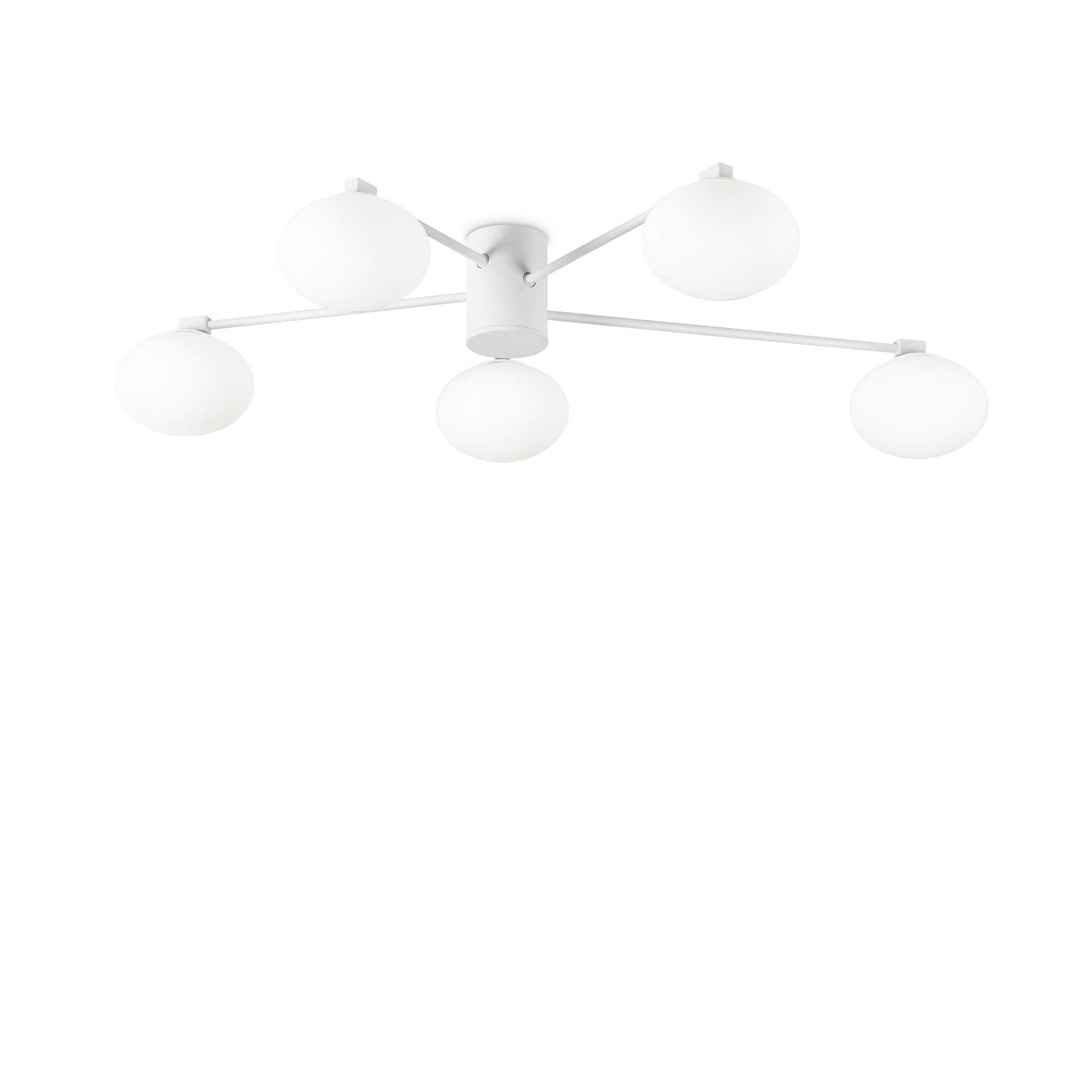 Lampada Da Soffitto Hermes Pl5 D90 Bianco Ideal-Lux