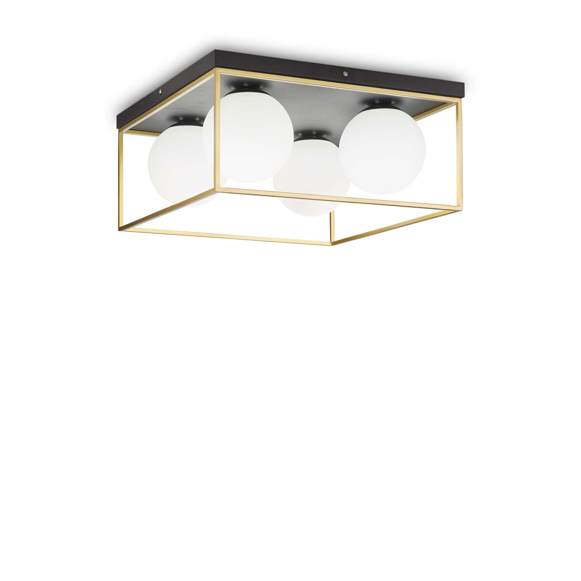 Lampada Da Soffitto Lingotto Pl4 Ottone Ideal-Lux
