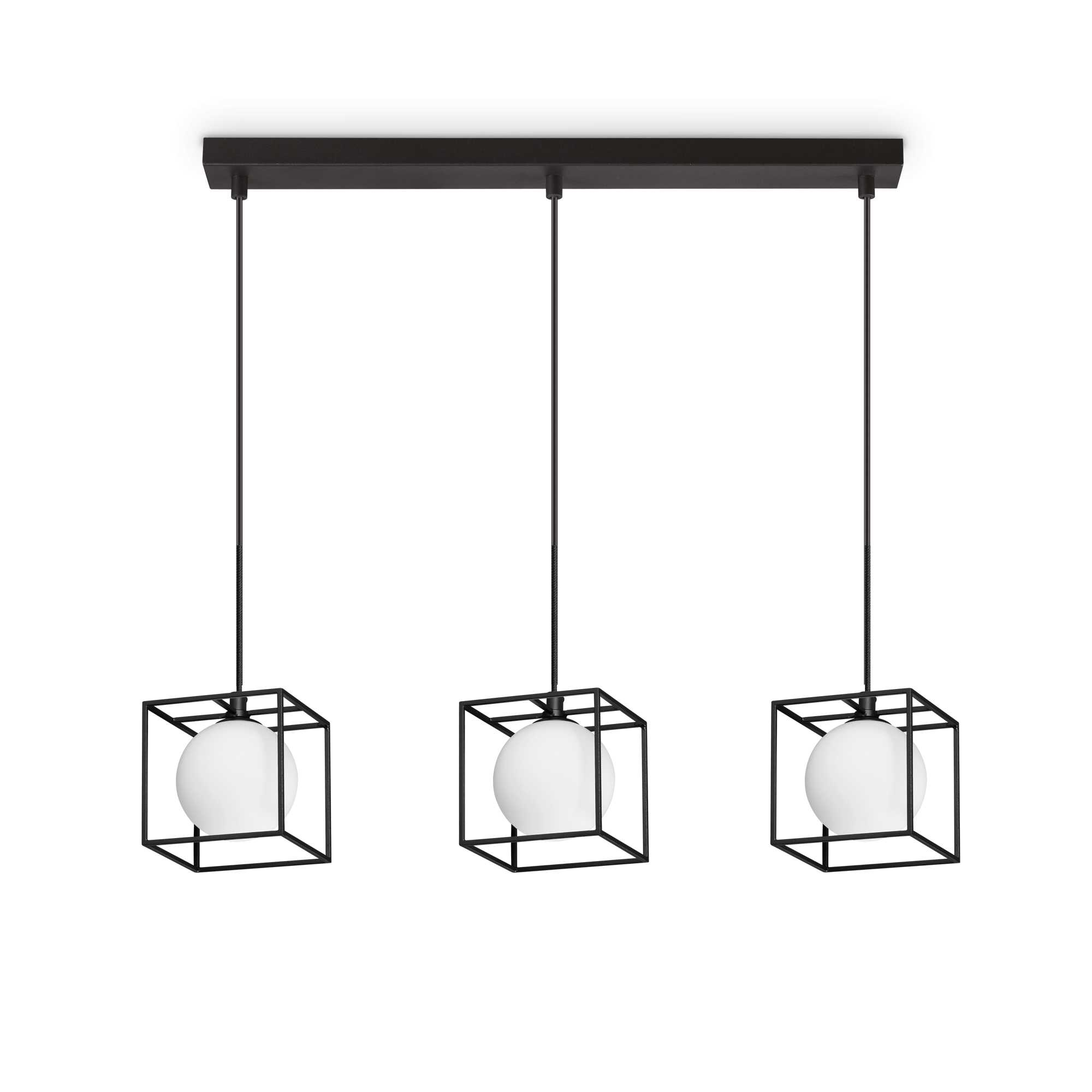 Lampada A Sospensione Lingotto Sp3 Single Nero Ideal-Lux