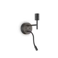 Lampada Da Parete Set Up Map2 Nero Ideal-Lux