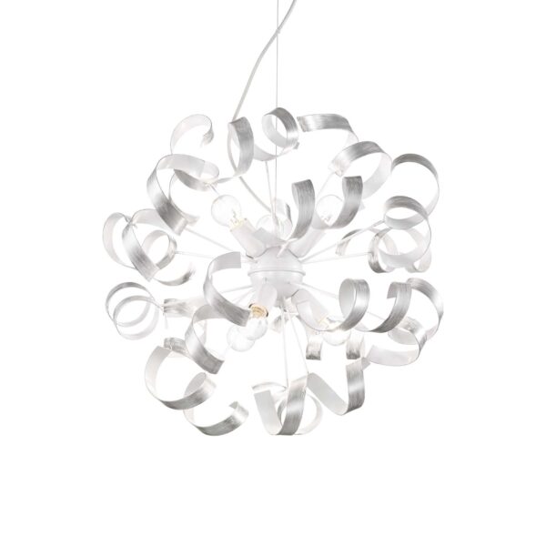 Lampada A Sospensione Vortex Sp6 Argento Ideal-Lux