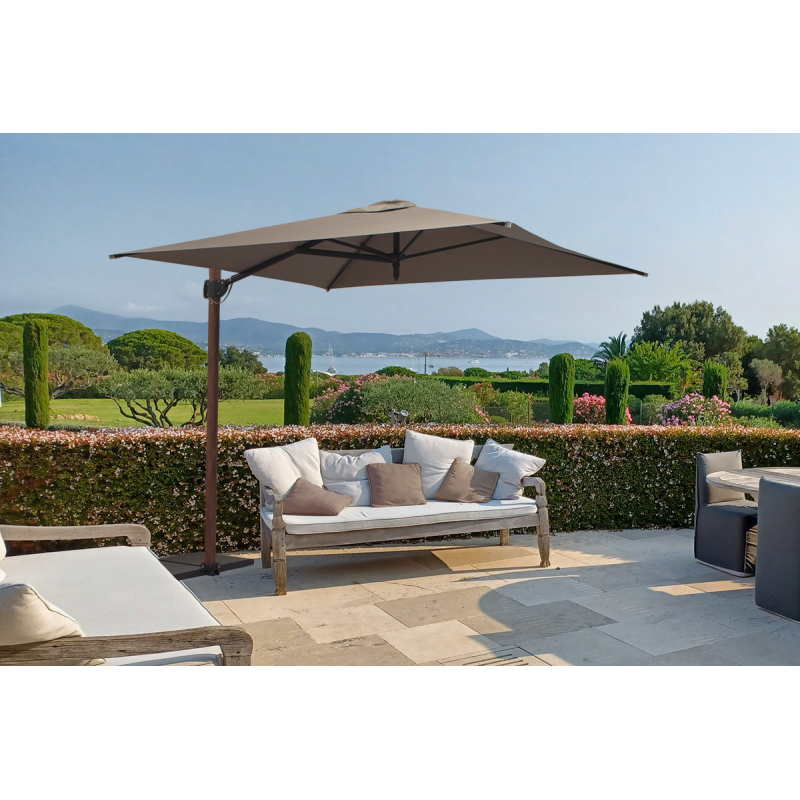 Ombrellone a palo laterale Trend Wood R300x200 cm Made in Italy