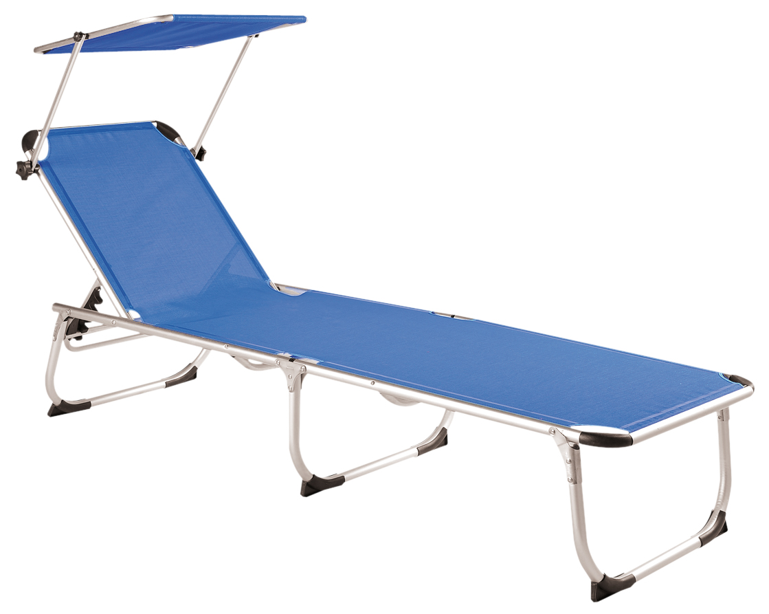 set da 2 Lettino Alluminio Con Parasole Tubo Ø25