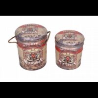 SET DI 2 POUF CONTENITORE TONDO CREMA
