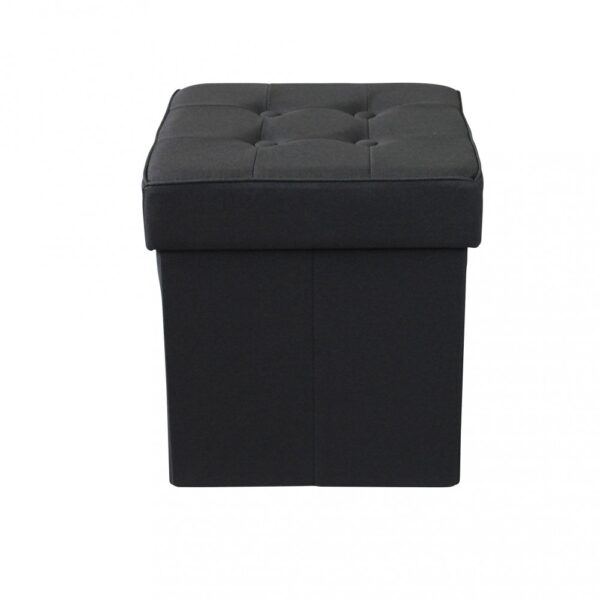 POUF CONTENITORE QUADRATO IN STOFFA NERO